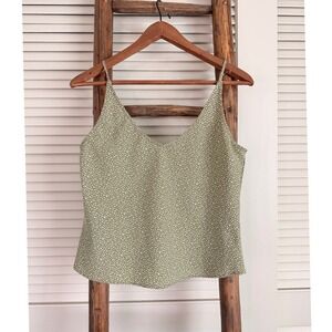 Abercrombie Fitch Olive Green White Ditsy Floral Cami Tank Top Size S